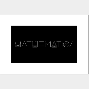 Mathematics - 3D Geometry (white tex) Posters and Art